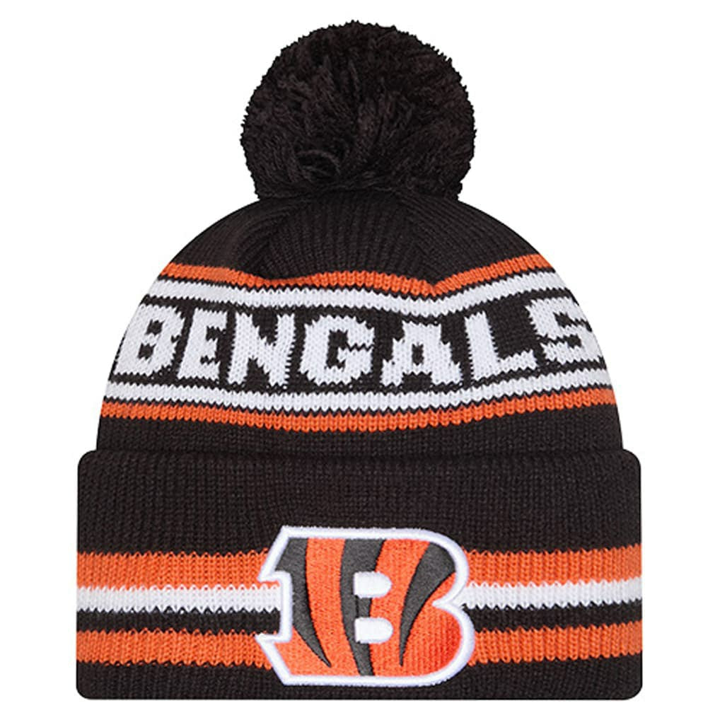 Cincinnati Bengals New Era Youth Classic Cuffed Knit Hat with Pom - Black sale
