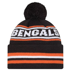 Cincinnati Bengals New Era Youth Classic Cuffed Knit Hat with Pom - Black sale