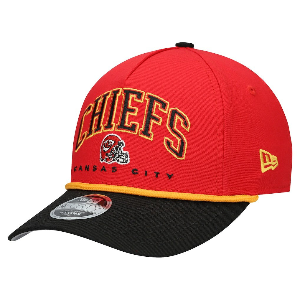 Kansas City Chiefs New Era Preschool Arch COOLERA 9FORTY A-Frame M-Crown Adjustable Hat - Red/Black for sale