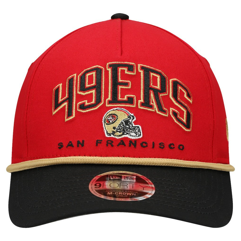 San Francisco 49ers New Era Preschool Arch COOLERA 9FORTY A-Frame M-Crown Adjustable Hat - Scarlet/Gold for sale