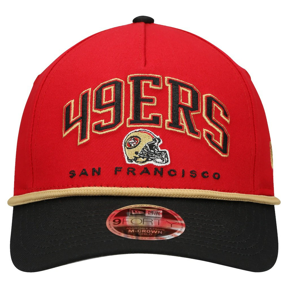 San Francisco 49ers New Era Preschool Arch COOLERA 9FORTY A-Frame M-Crown Adjustable Hat - Scarlet/Gold for sale