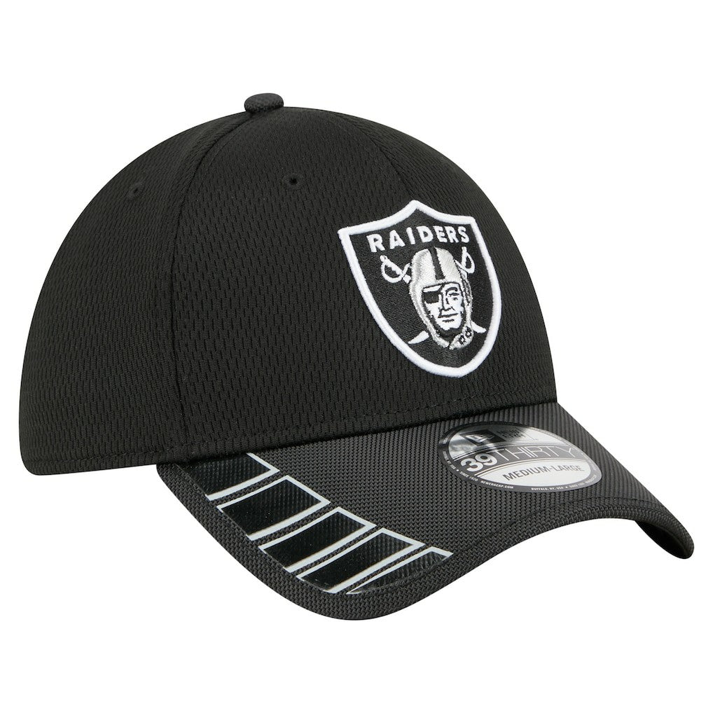 Las Vegas Raiders New Era Visor Hit 39THIRTY Flex Hat - Black outlet
