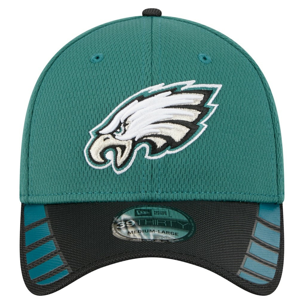 Philadelphia Eagles New Era Visor Hit 39THIRTY Flex Hat - Midnight Green on sale