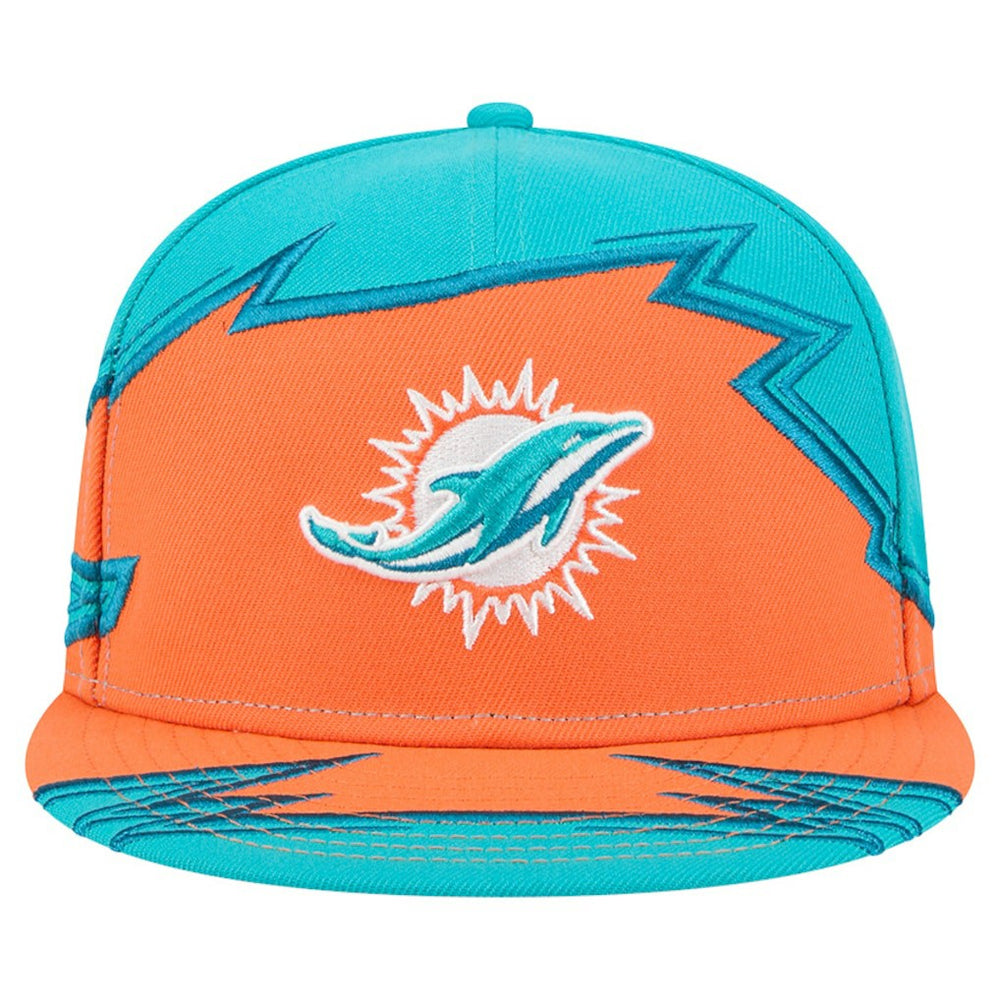 Miami Dolphins New Era Break 59FIFTY Fitted Hat - Aqua/Orange for sale
