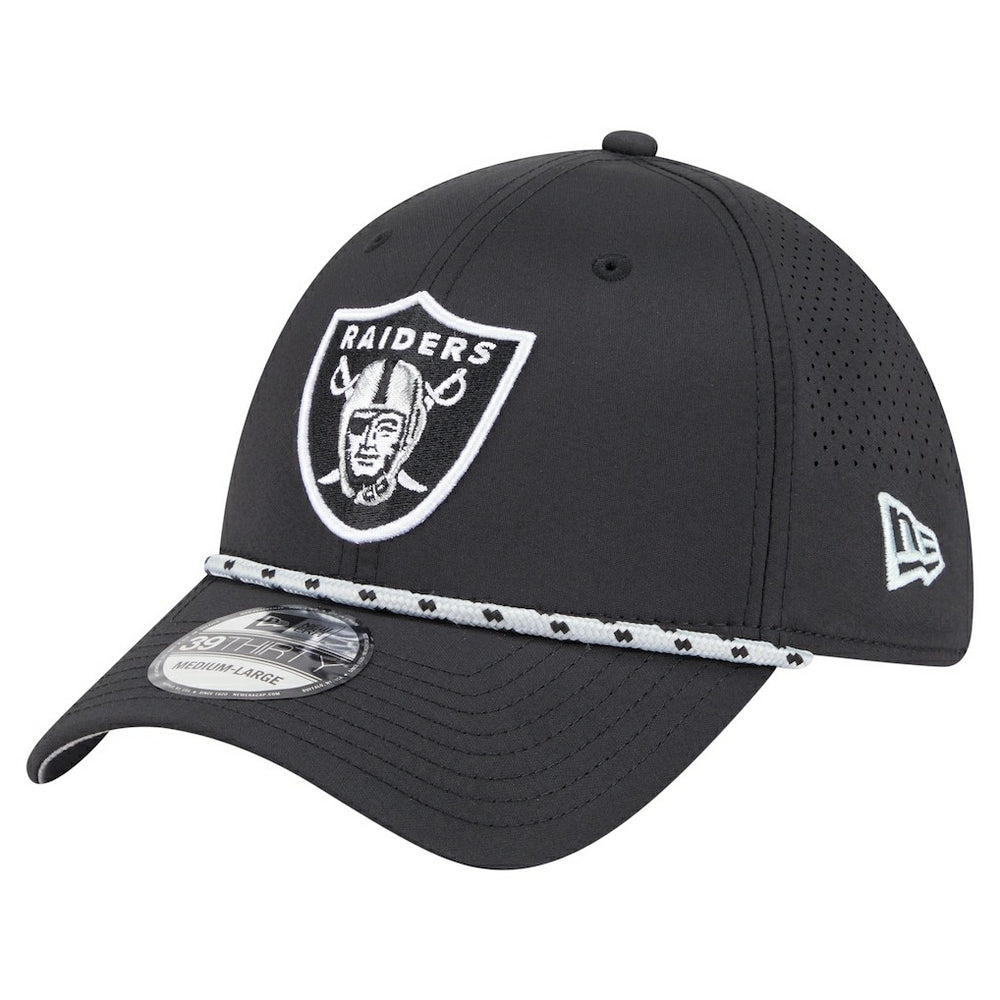 Las Vegas Raiders New Era Perforated 39THIRTY Flex Hat - Black on sale