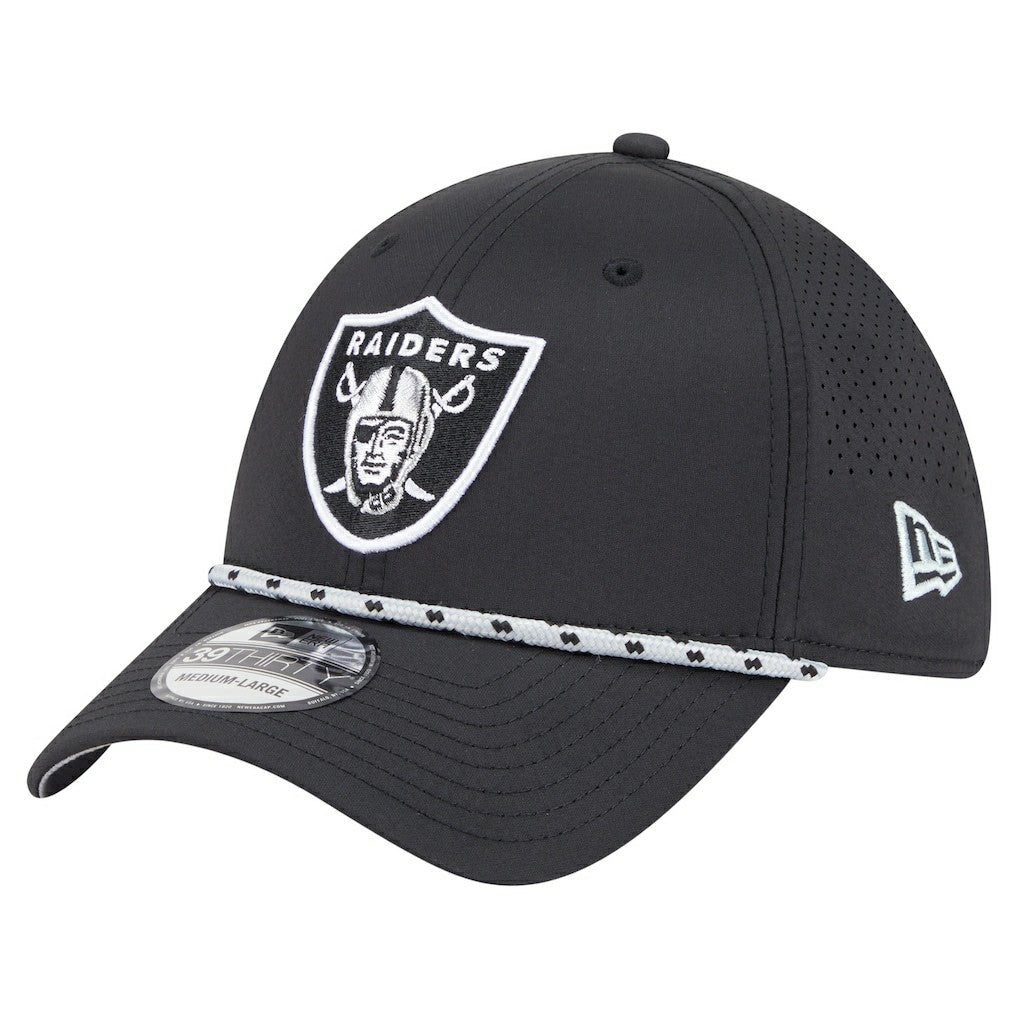Las Vegas Raiders New Era Perforated 39THIRTY Flex Hat - Black on sale