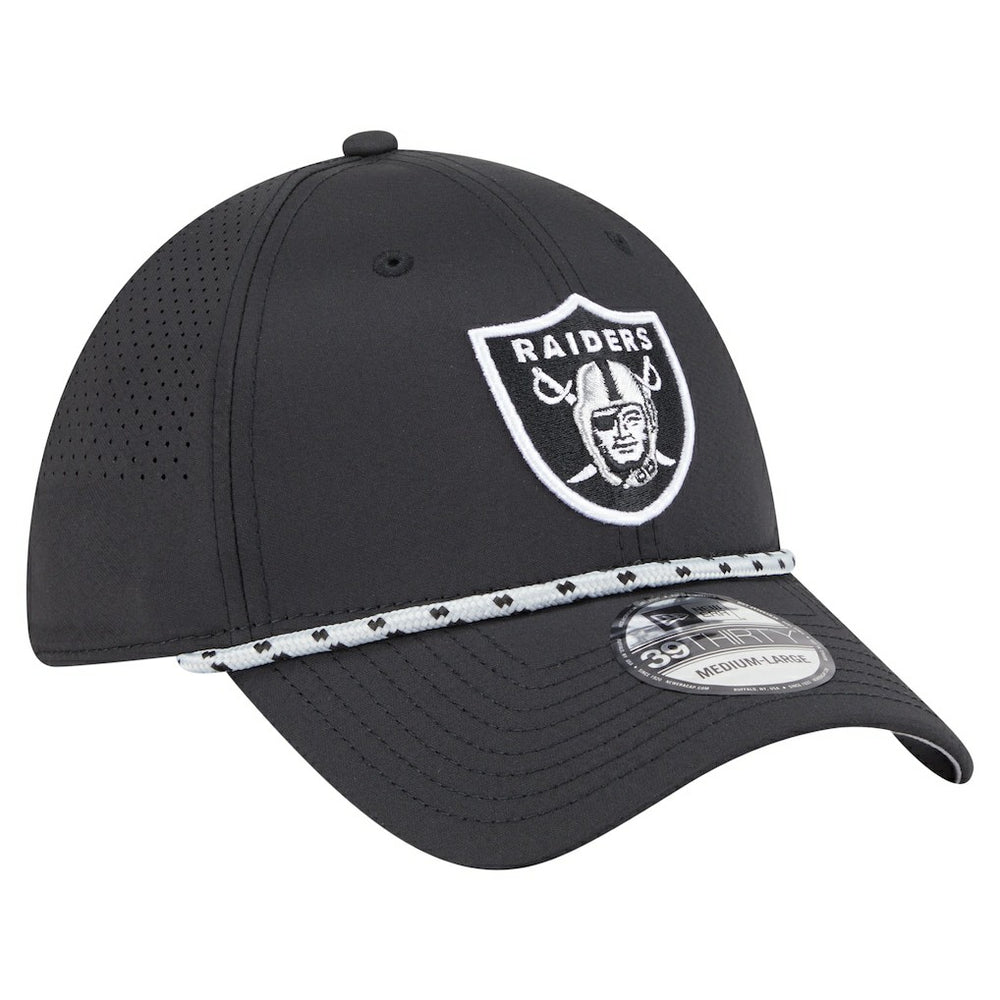 Las Vegas Raiders New Era Perforated 39THIRTY Flex Hat - Black on sale