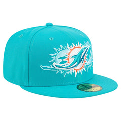 Miami Dolphins New Era Tri-Hit 59FIFTY Fitted Hat - Aqua online
