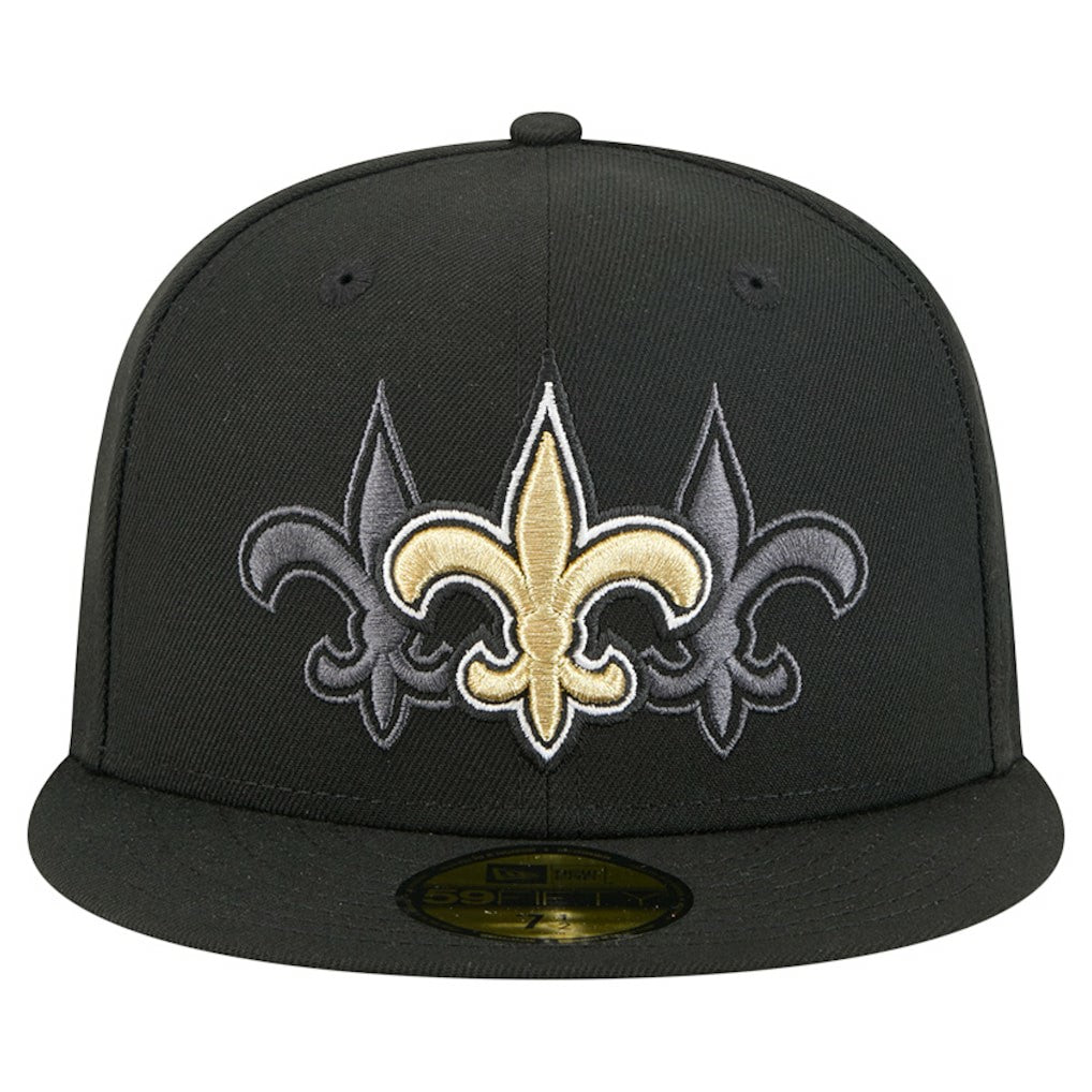 New Orleans Saints New Era Tri-Hit 59FIFTY Fitted Hat - Black cheap