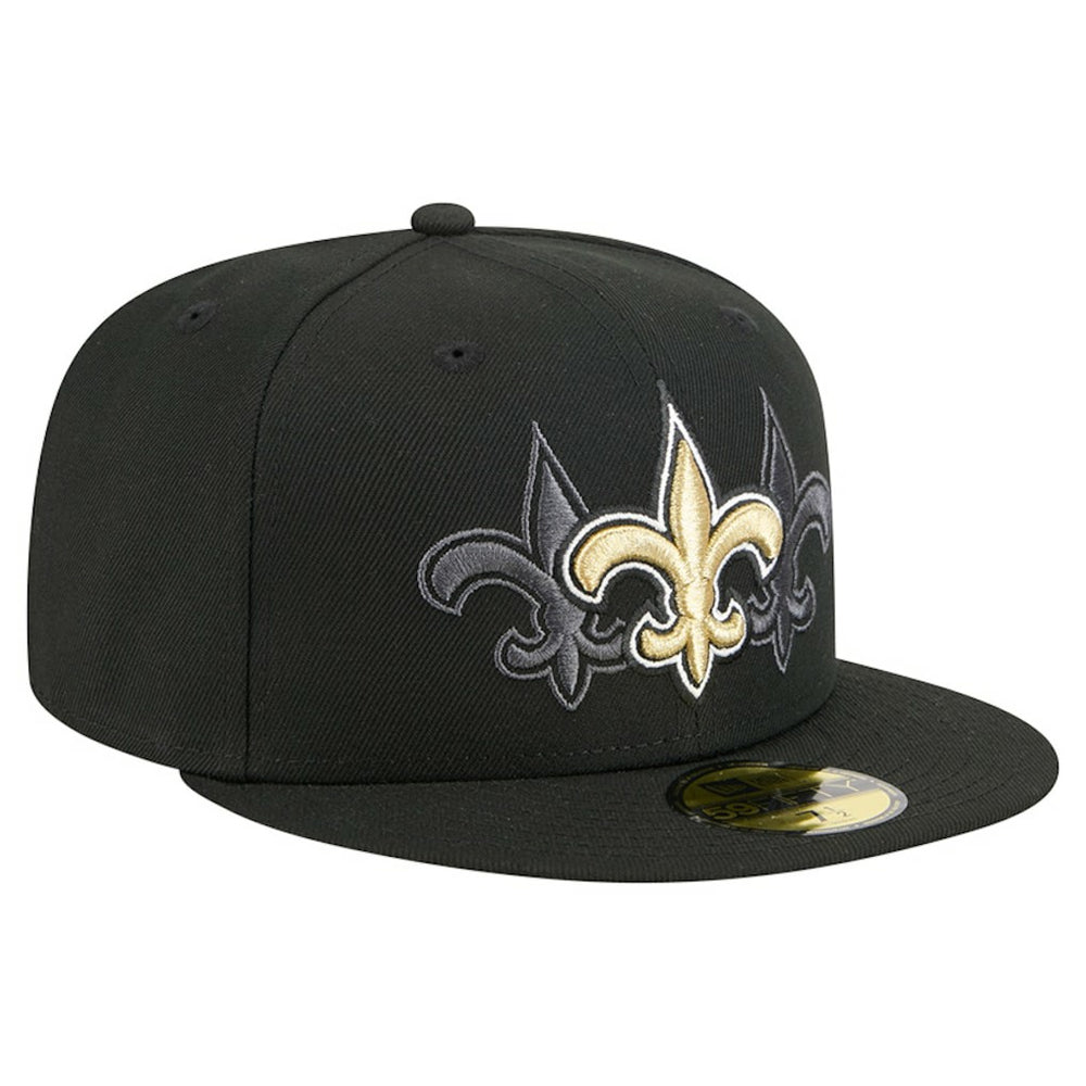 New Orleans Saints New Era Tri-Hit 59FIFTY Fitted Hat - Black cheap