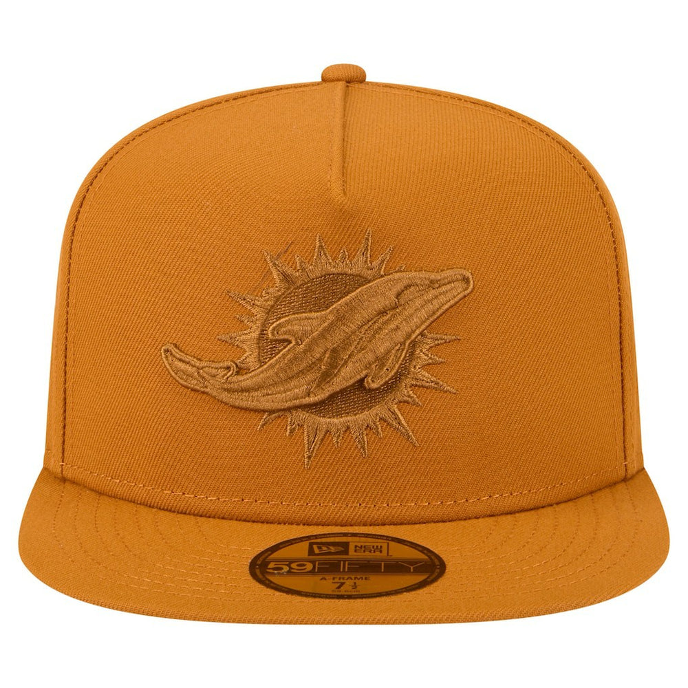 Miami Dolphins New Era Color Pack A-Frame 59FIFTY Fitted Hat - Brown discount