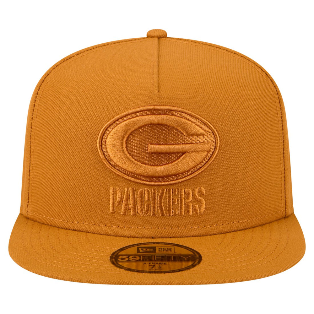 Green Bay Packers New Era Color Pack A-Frame 59FIFTY Fitted Hat - Brown for sale