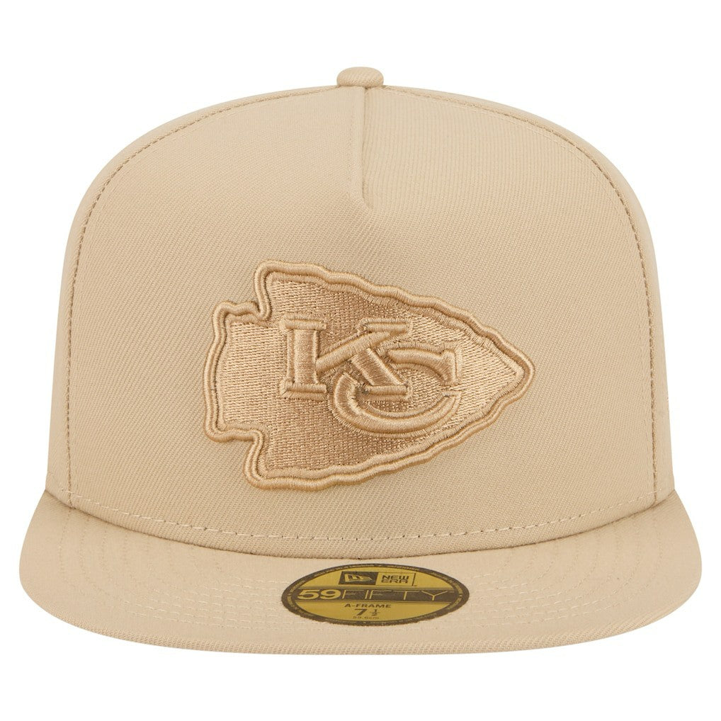 Kansas City Chiefs New Era Color Pack A-Frame 59FIFTY Fitted Hat - Light Beige discount