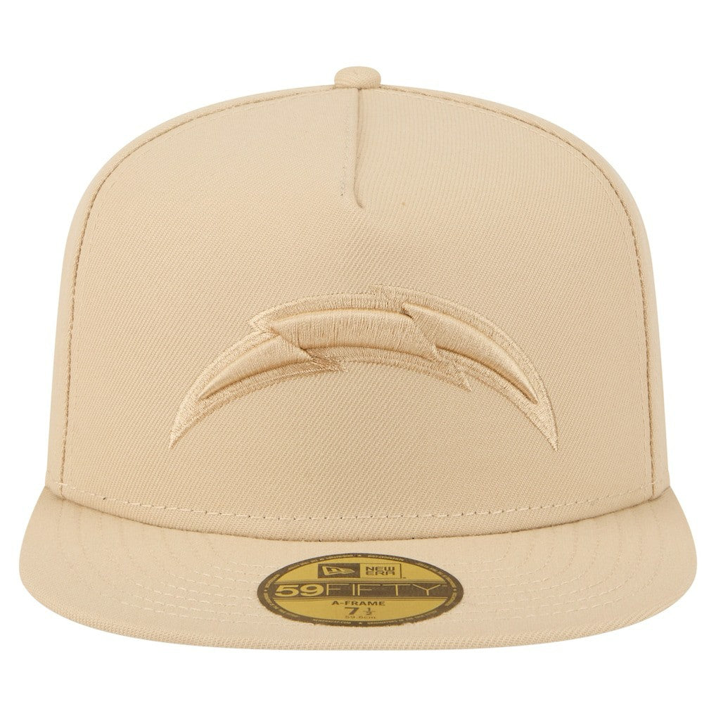 Los Angeles Chargers New Era Color Pack A-Frame 59FIFTY Fitted Hat - Beige on sale