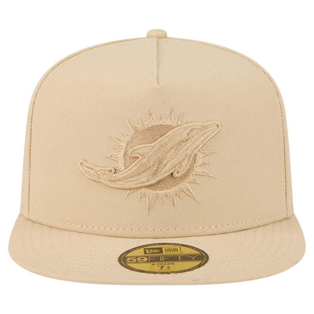 Miami Dolphins New Era Color Pack A-Frame 59FIFTY Fitted Hat - Light Beige outlet