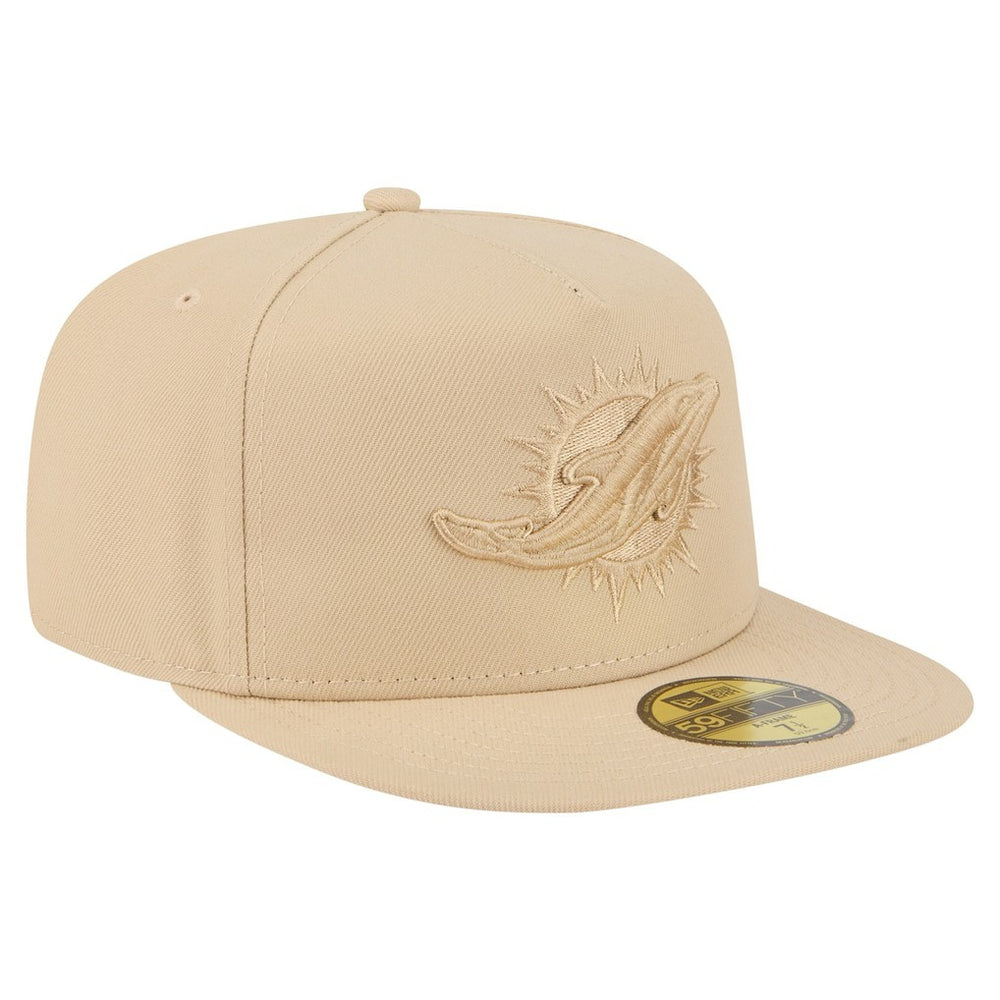 Miami Dolphins New Era Color Pack A-Frame 59FIFTY Fitted Hat - Light Beige outlet