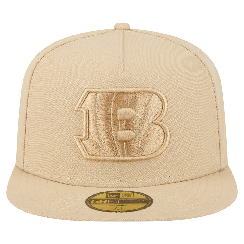 Cincinnati Bengals New Era Color Pack A-Frame 59FIFTY Fitted Hat - Light Beige outlet