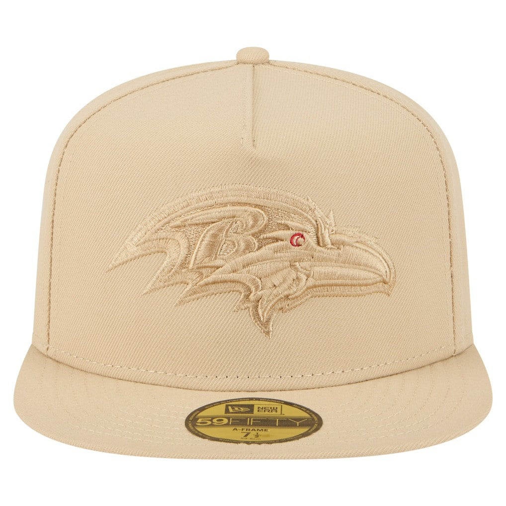 Baltimore Ravens New Era Color Pack A-Frame 59FIFTY Fitted Hat - Beige discount