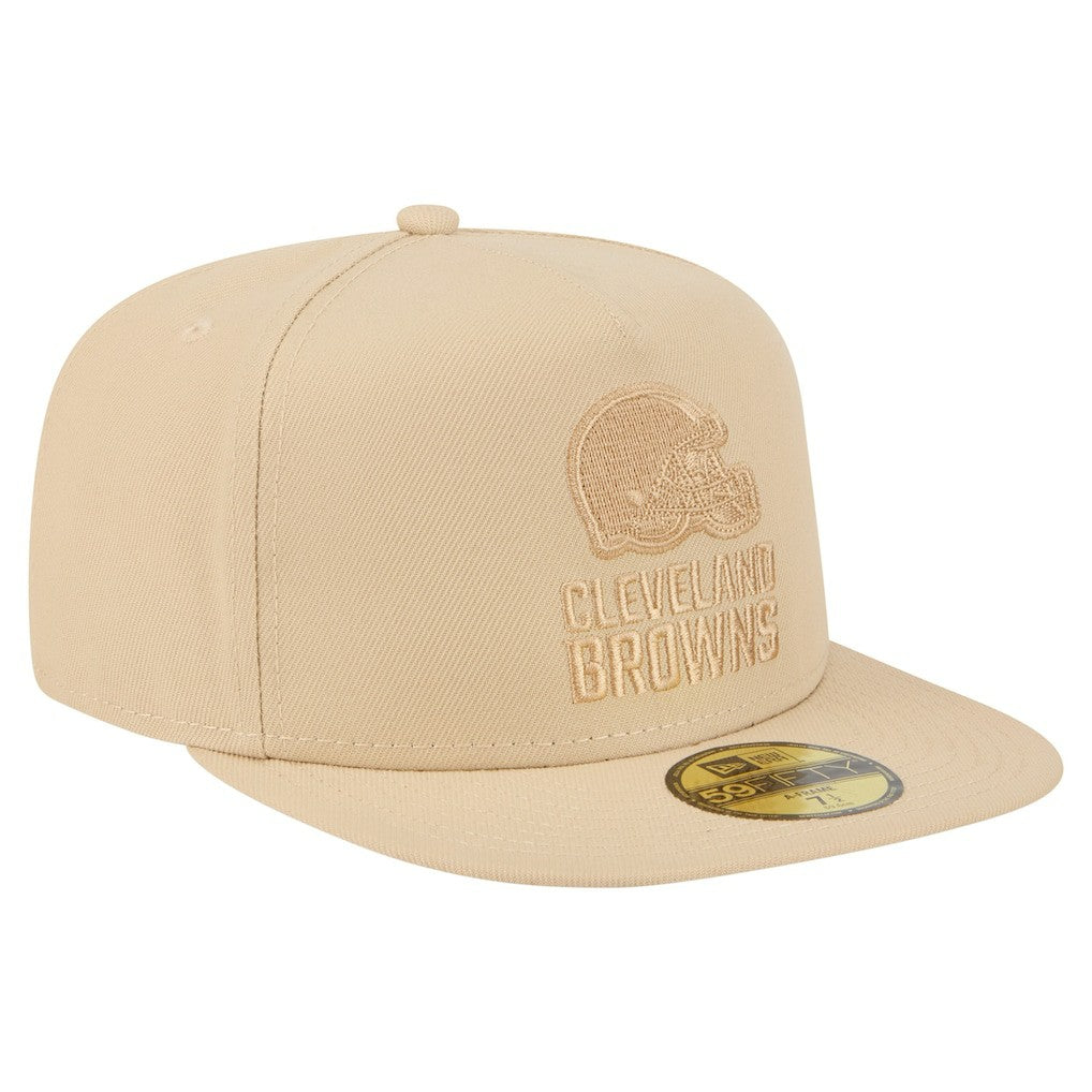 Cleveland Browns New Era Color Pack A-Frame 59FIFTY Fitted Hat - Light Beige on sale