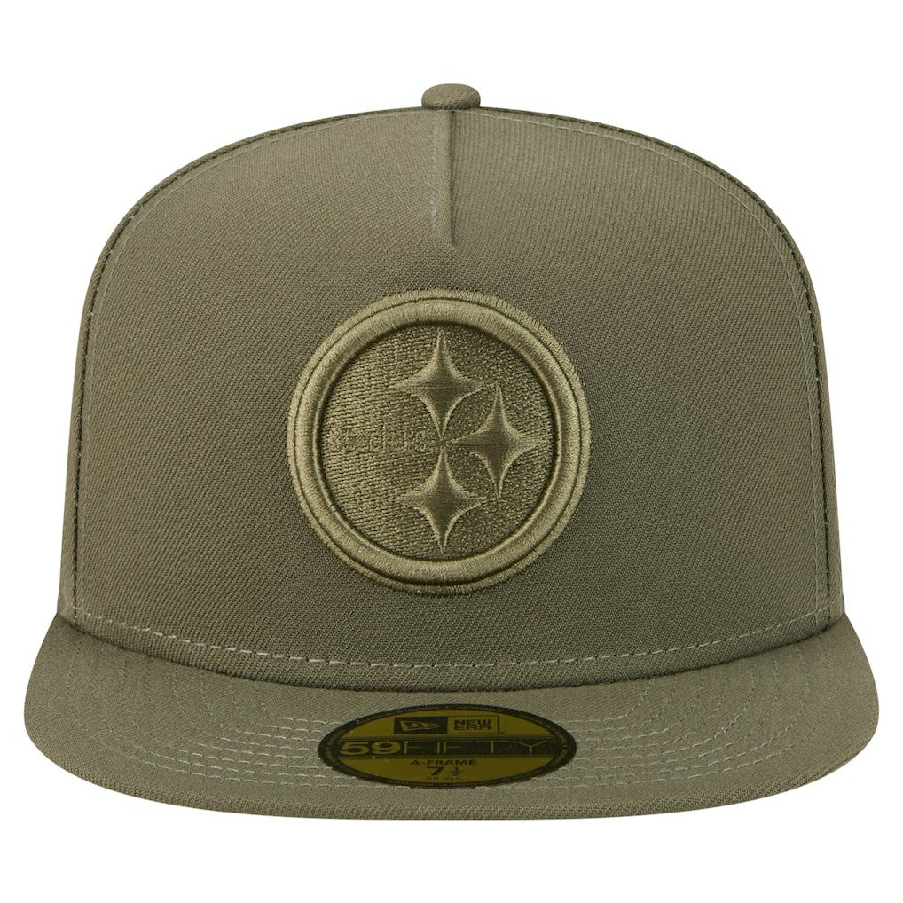 Pittsburgh Steelers New Era Color Pack A-Frame 59FIFTY Fitted Hat - Olive cheap