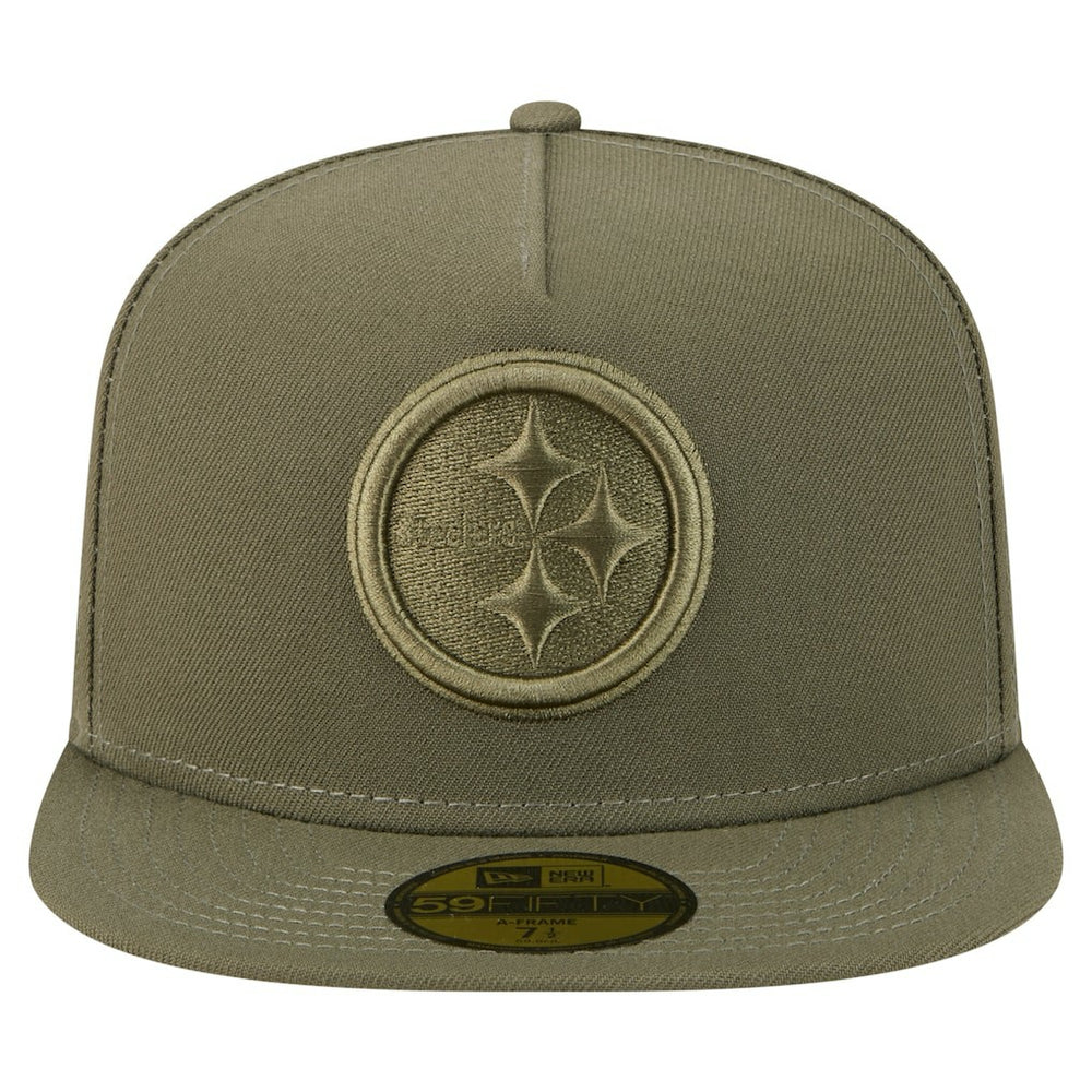Pittsburgh Steelers New Era Color Pack A-Frame 59FIFTY Fitted Hat - Olive cheap