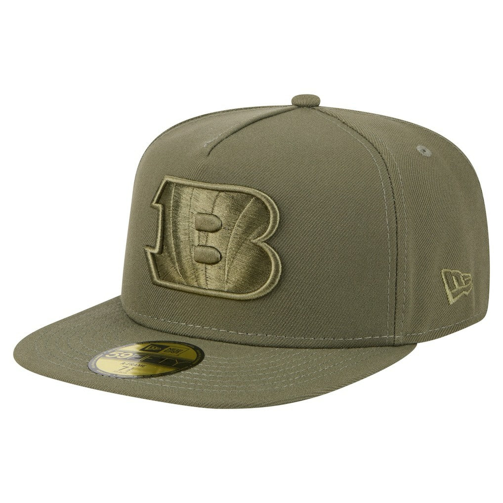 Cincinnati Bengals New Era Color Pack A-Frame 59FIFTY Fitted Hat - Olive for sale