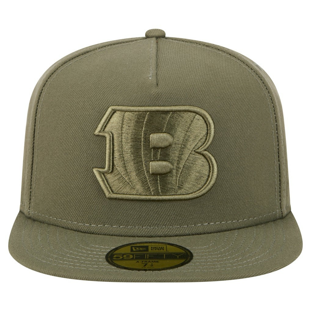 Cincinnati Bengals New Era Color Pack A-Frame 59FIFTY Fitted Hat - Olive for sale