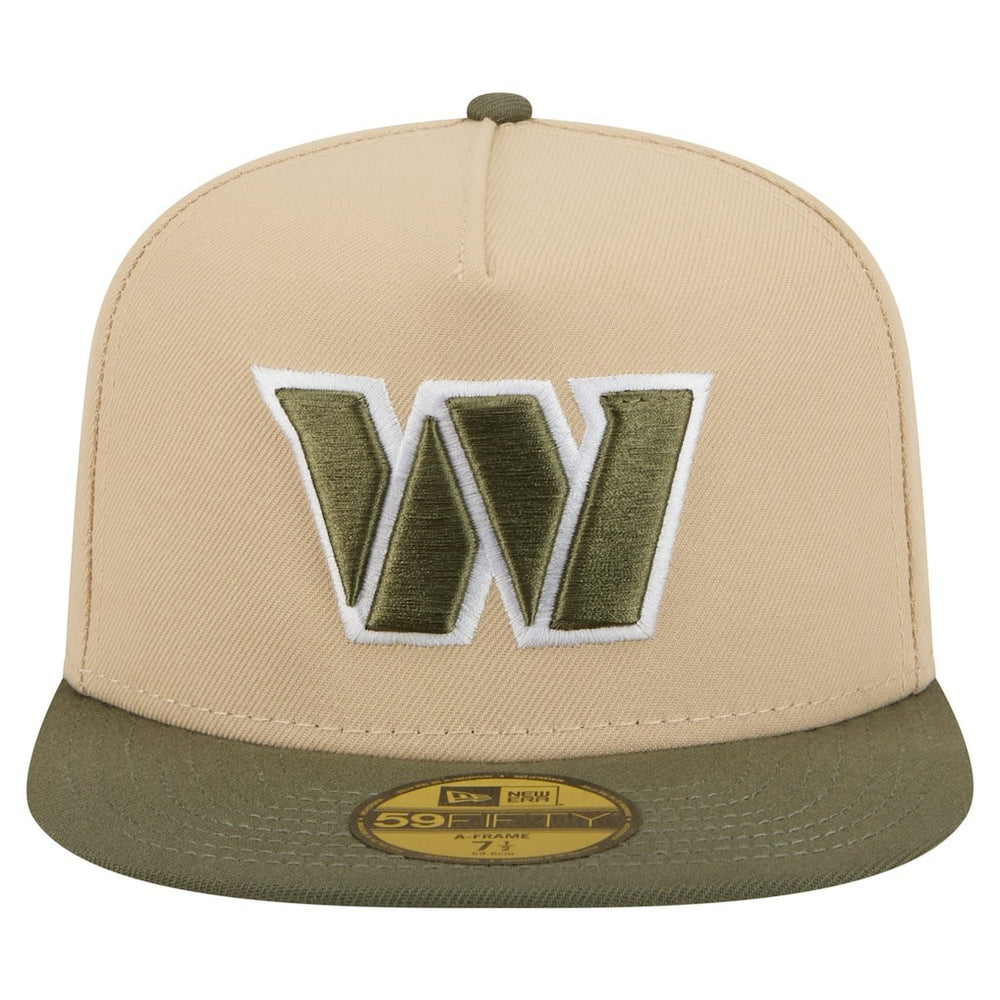 Washington Commanders New Era Color Pack A-Frame 59FIFTY Fitted Hat - Beige/Olive on sale