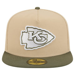 Kansas City Chiefs New Era Color Pack A-Frame 59FIFTY Fitted Hat - Light Beige/Olive on sale