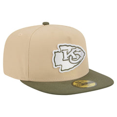 Kansas City Chiefs New Era Color Pack A-Frame 59FIFTY Fitted Hat - Light Beige/Olive on sale