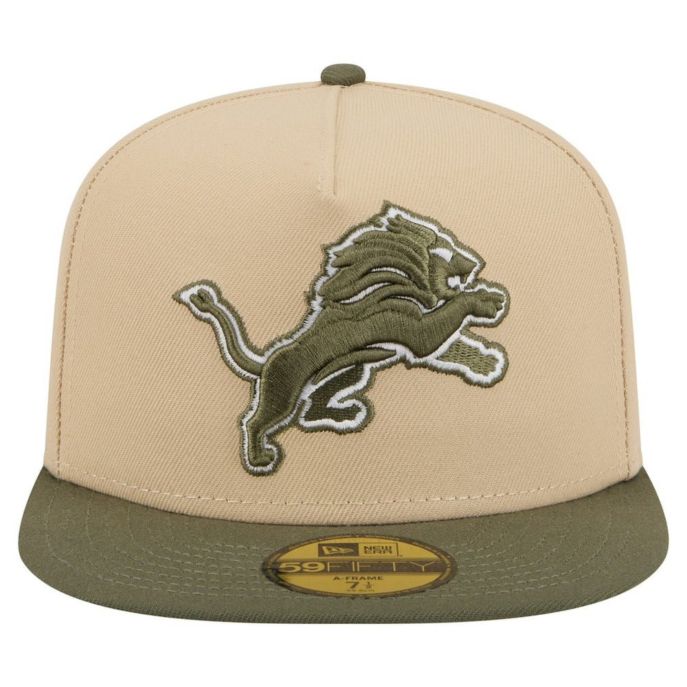 Detroit Lions New Era Color Pack A-Frame 59FIFTY Fitted Hat - Beige/Olive online