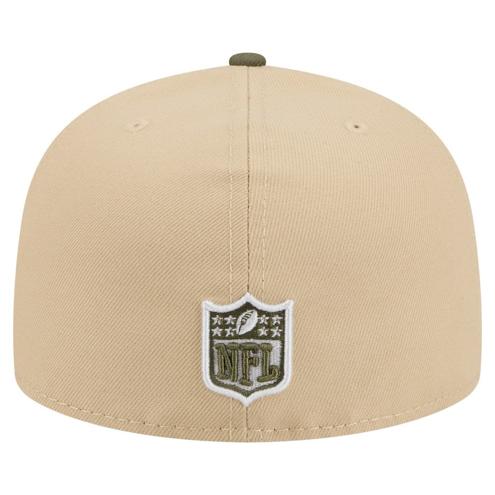 Cleveland Browns New Era Color Pack A-Frame 59FIFTY Fitted Hat - Beige/Olive cheap