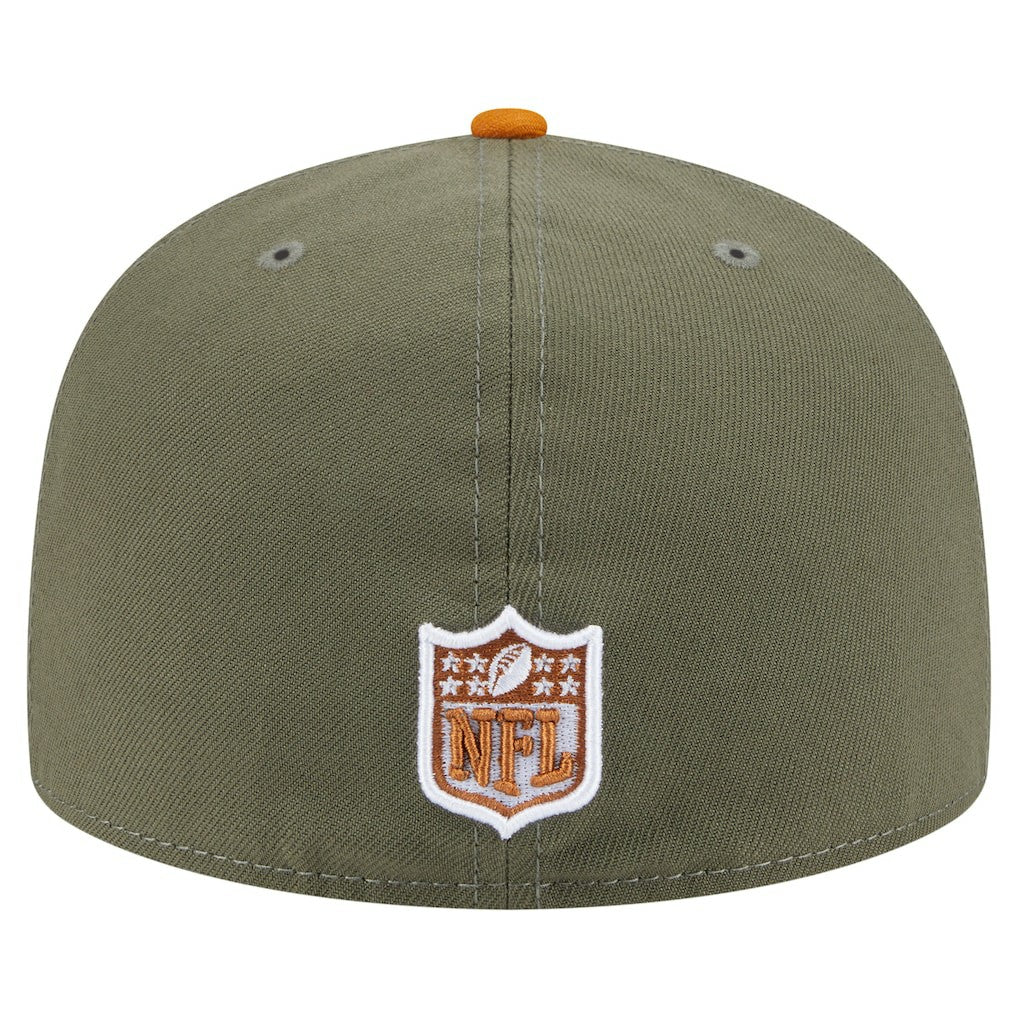 Detroit Lions New Era Color Pack A-Frame 59FIFTY Fitted Hat - Olive/Brown sale