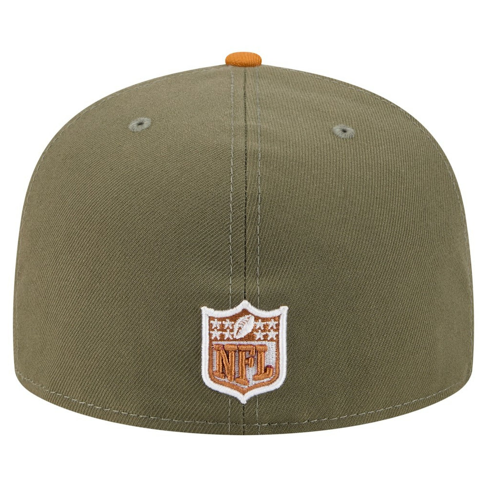 Miami Dolphins New Era Color Pack A-Frame 59FIFTY Fitted Hat - Olive/Brown for sale