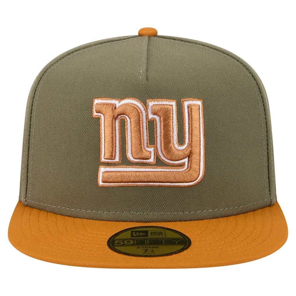 New York Giants New Era Color Pack A-Frame 59FIFTY Fitted Hat - Olive/Brown for sale
