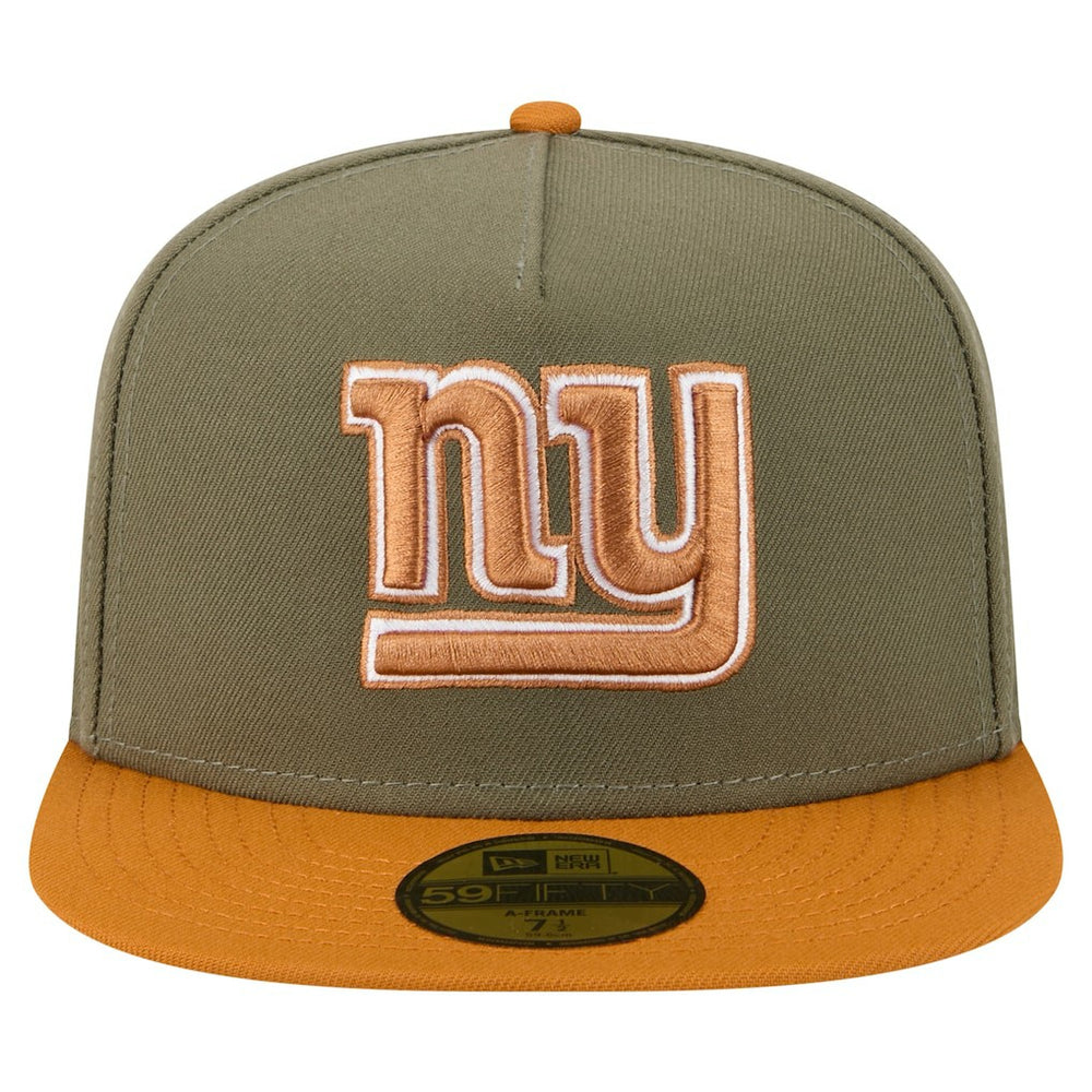 New York Giants New Era Color Pack A-Frame 59FIFTY Fitted Hat - Olive/Brown for sale