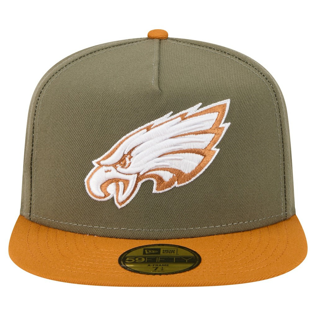 Philadelphia Eagles New Era Color Pack A-Frame 59FIFTY Fitted Hat - Olive/Brown online