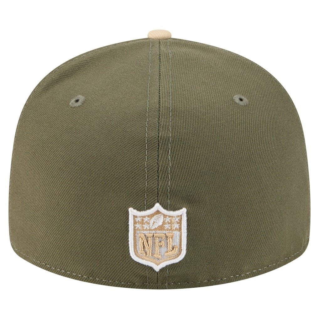 Kansas City Chiefs New Era Two-Tone Color Pack Split Panel 59FIFTY Fitted Hat - Light Beige/Olive for sale