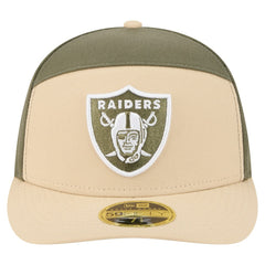 Las Vegas Raiders New Era Two-Tone Color Pack Split Panel 59FIFTY Fitted Hat - Light Beige/Olive on sale