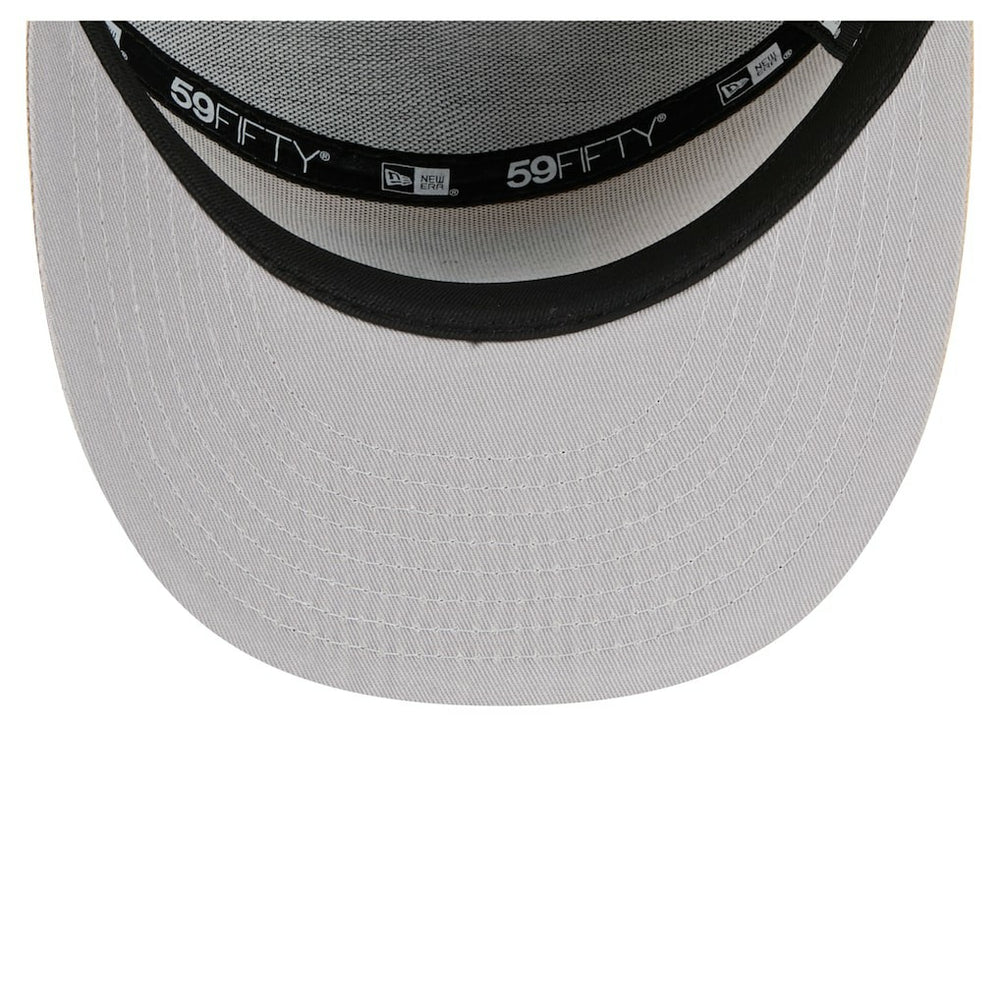 Las Vegas Raiders New Era Two-Tone Color Pack Split Panel 59FIFTY Fitted Hat - Light Beige/Olive on sale