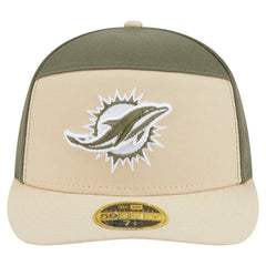 Miami Dolphins New Era Two-Tone Color Pack Split Panel 59FIFTY Fitted Hat - Light Beige/Olive outlet