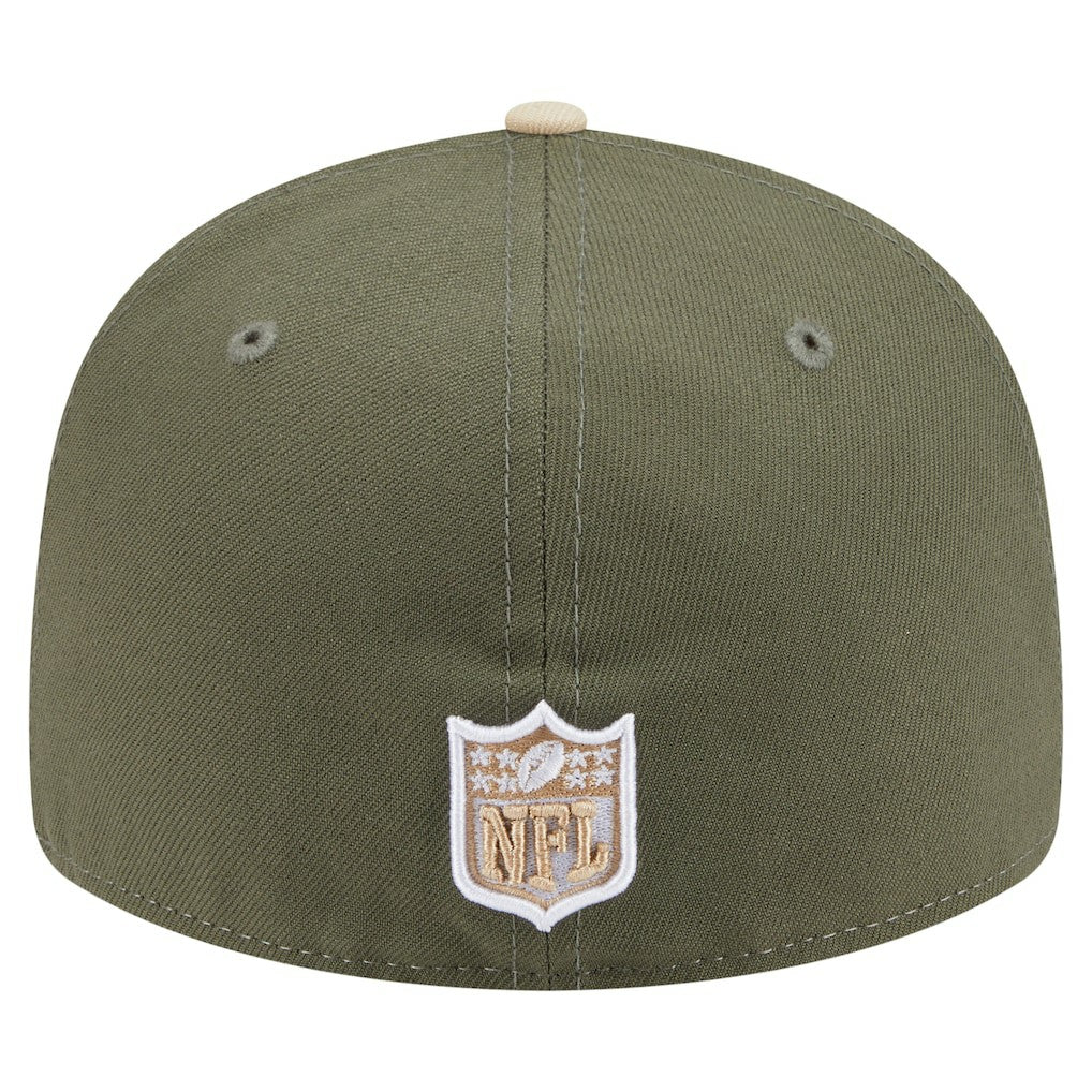 Miami Dolphins New Era Two-Tone Color Pack Split Panel 59FIFTY Fitted Hat - Light Beige/Olive outlet