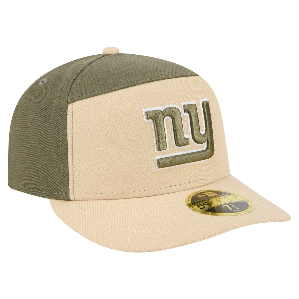New York Giants New Era Two-Tone Color Pack Split Panel 59FIFTY Fitted Hat - Light Beige/Olive on sale