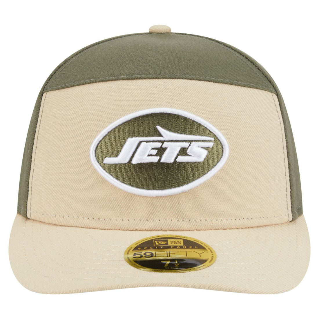 New York Jets New Era Two-Tone Color Pack Split Panel 59FIFTY Fitted Hat - Light Beige/Olive cheap