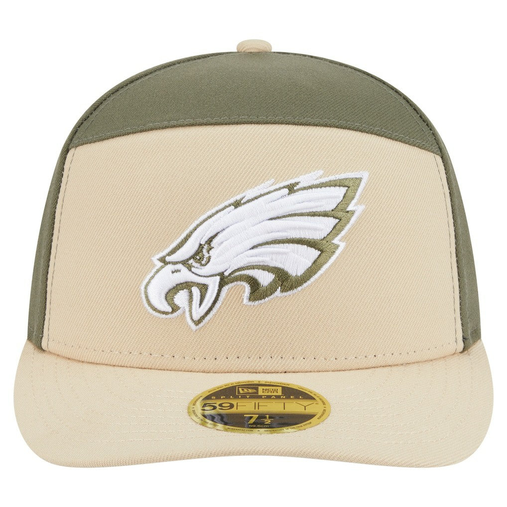 Philadelphia Eagles New Era Two-Tone Color Pack Split Panel 59FIFTY Fitted Hat - Light Beige/Olive discount