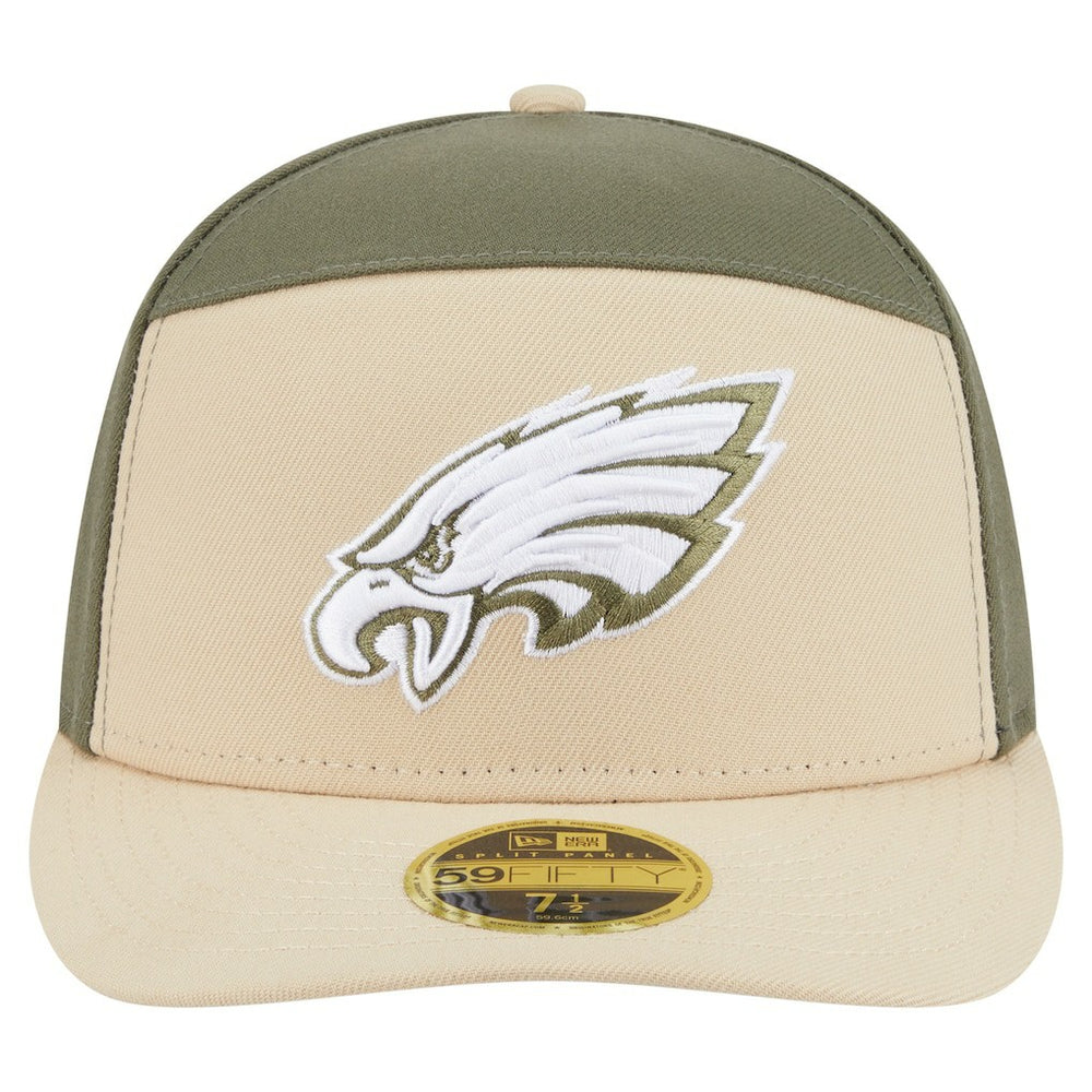 Philadelphia Eagles New Era Two-Tone Color Pack Split Panel 59FIFTY Fitted Hat - Light Beige/Olive discount