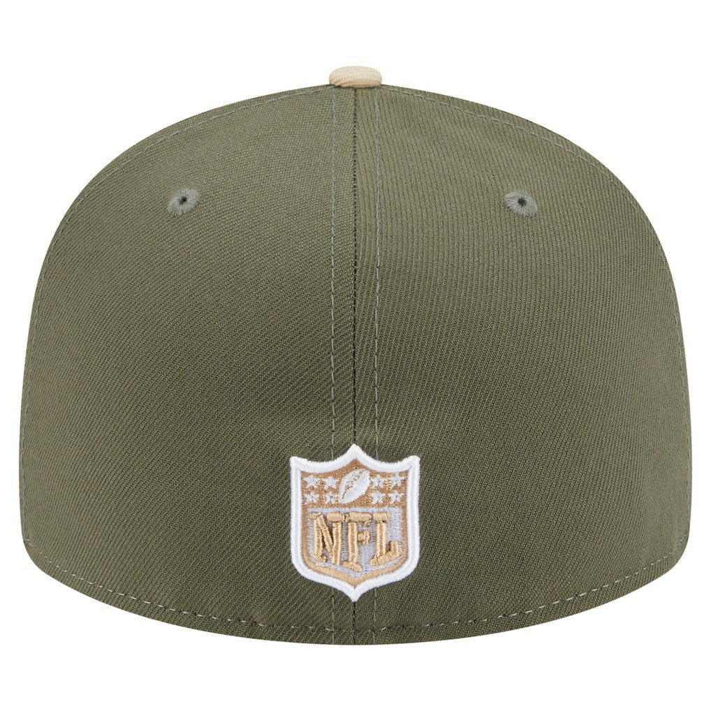 Philadelphia Eagles New Era Two-Tone Color Pack Split Panel 59FIFTY Fitted Hat - Light Beige/Olive discount