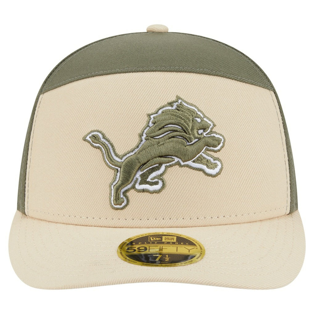 Detroit Lions New Era Two-Tone Color Pack Split Panel 59FIFTY Fitted Hat - Light Beige/Olive on sale