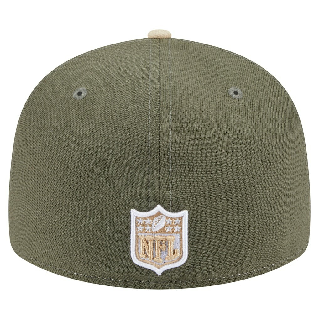 Detroit Lions New Era Two-Tone Color Pack Split Panel 59FIFTY Fitted Hat - Light Beige/Olive on sale