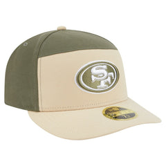 San Francisco 49ers New Era Two-Tone Color Pack Split Panel 59FIFTY Fitted Hat - Light Beige/Olive for sale
